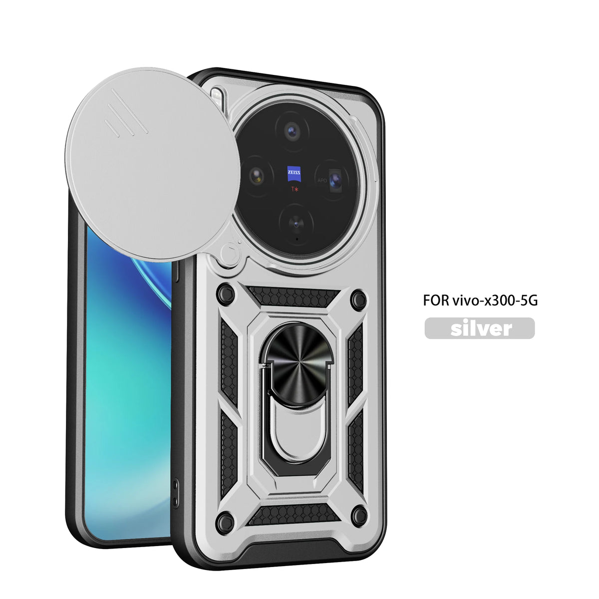 For VIVO X300 Pro Phone Case with Frame Shock Protection Full-Body Protective Mirror Rear Shell For X300 Ultra Quake Silver vivo X300 Ultra