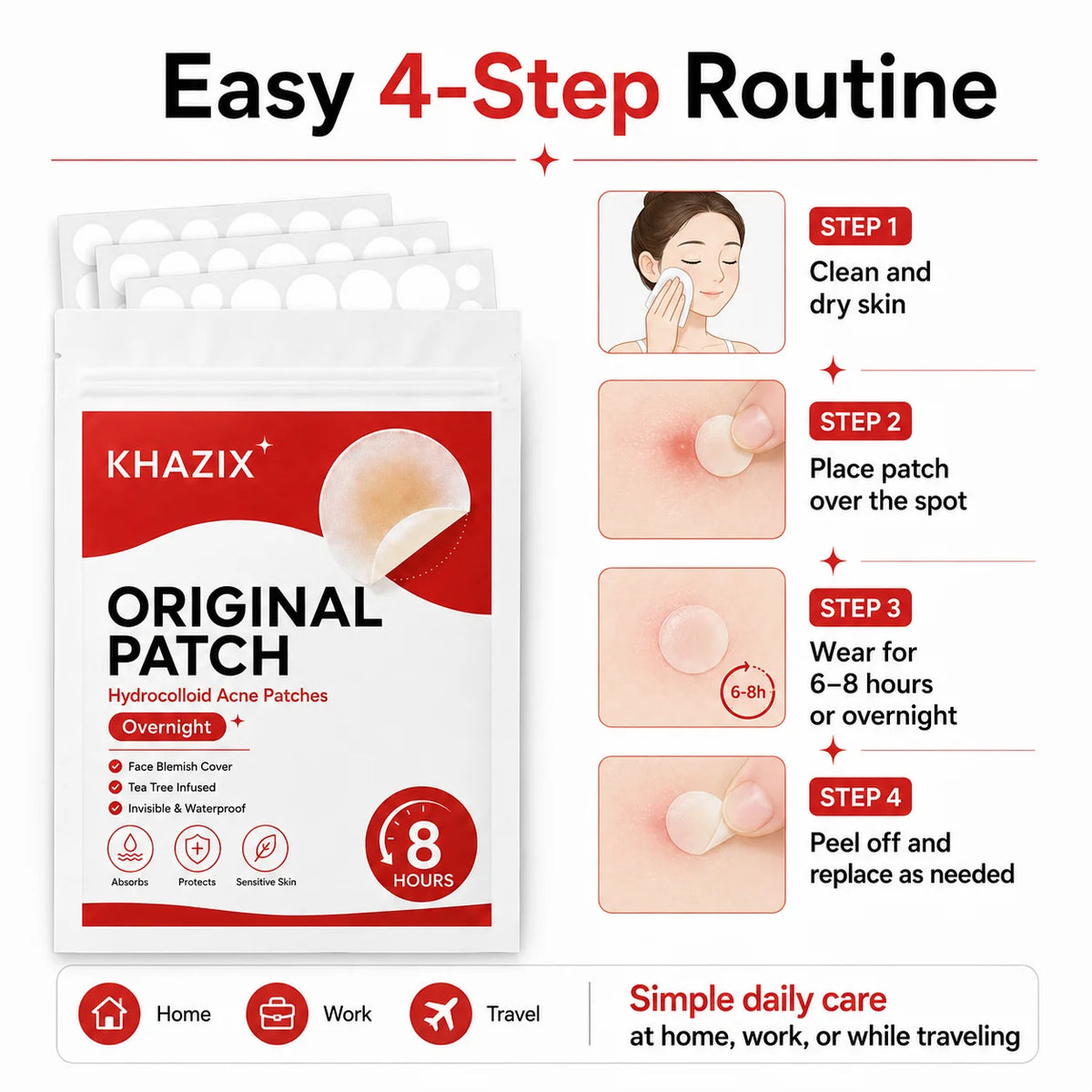 360pcs Hydrocolloid Acne Pimple Patch, Hydrocolloid Spot Stickers, Covering Zits and Defect, Nighttime Spot Stickers for Face Quake