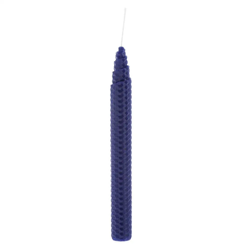 Handmade Beeswax Candles Sootless Dripless Taper Candle Wax for Candle Holder Ceremony Table Wedding Decor Quake Blue