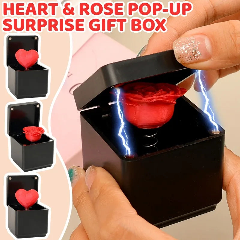 2/1PC Love Rose Pop Up Interesting Gift Box Valentine's Day Romantic Magnetic Gift Box Funny Creative Craft for Guest Home Decor Quake