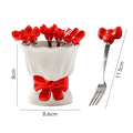 Fruit Fork Household Stainless Steel Dessert Small Fork Dining Table Desktop Storage Set Quake A