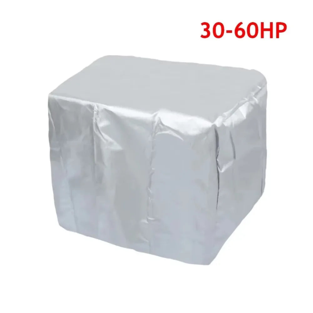 New 15-150HP Full Outboard Engine Cover Anti-scratch 210D Oxford Cloth Motor Engine Boat Cover Sun Protection Paddle Hoist Cover Quake 30-60HP Silver