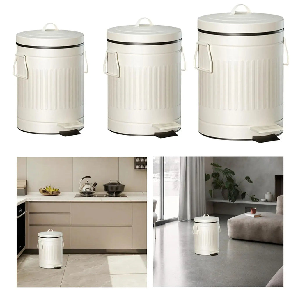 Foot-Operated Trash Bin with Inner Bucket for Kitchen Garage Restroom Dorm Quake