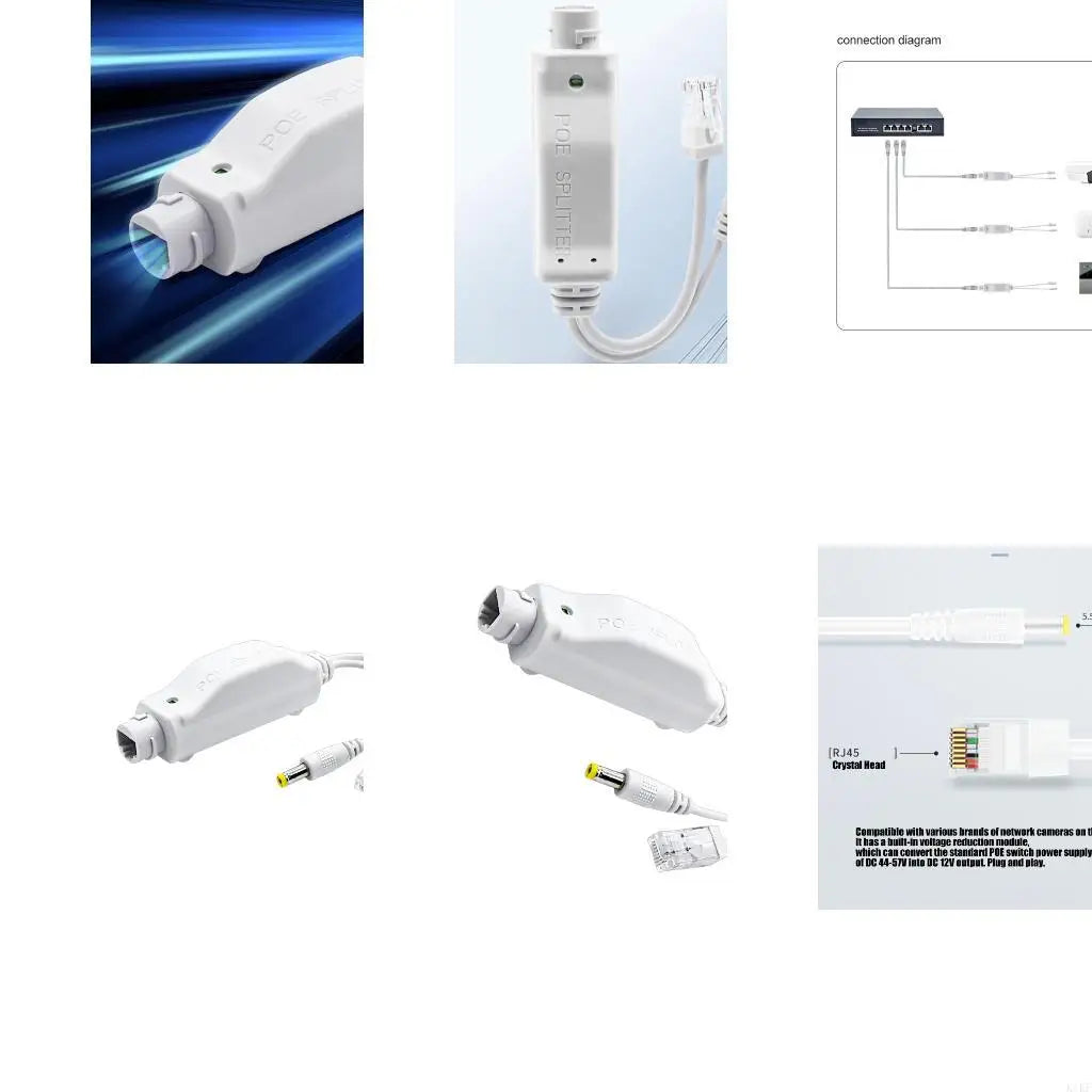 Outdoor Waterproof POE Splitter Converts 48V To 12V IEEE802.3af Compliant With High Efficiency For Security Systems K1KF Quake CN