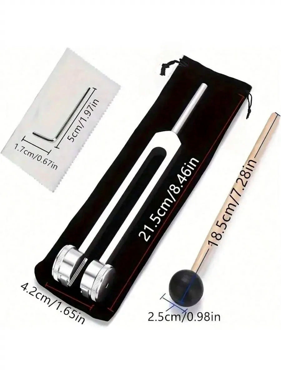 Tuning Fork Set 128Hz 528HZ Sound Fork Set Weighted Bio-Acoustic Tuning Fork for Healing Chakra,Sound Therapy,Reliever Stress Quake