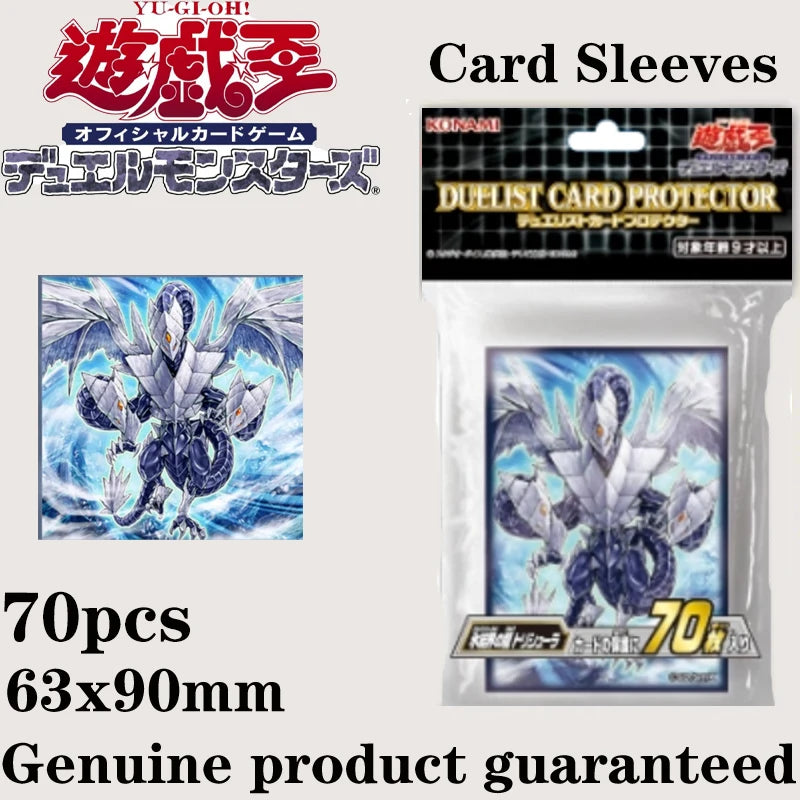 Hot 70pcs Official Yu-Gi-Oh! Trishula Dragon Card Sleeves 63x90mm Anime Collection Protective Sleeves Gift for Kids Card Game Quake