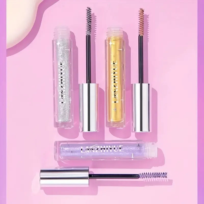 Waterproof Diamond Shine Volume Curl Mascara - Glitter Snow Effect, Smudge-proof Eye Makeup for All Skin Types Women's Cosmetics Quake