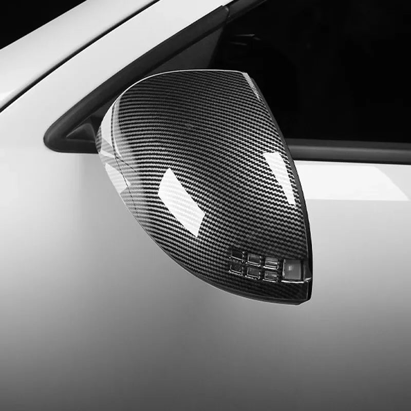 For Hyundai IONIQ 6 2023 2024 Car Sticker Rearview Side Mirror Cover Wing Cap Exterior Door Rear View Case Trim Carbon Fiber ABS Quake