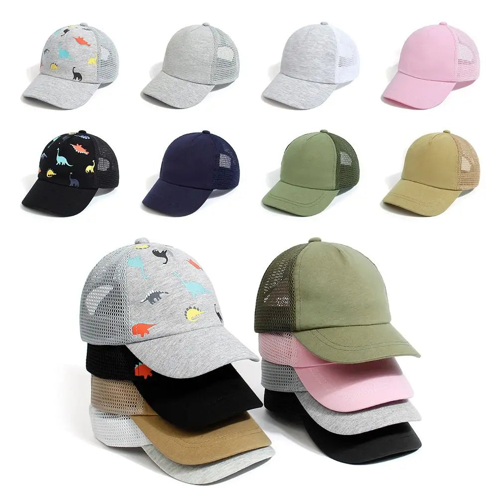 Cap Sun Hat Toddler Baseball Hat Dinosaur Printed Quick Drying Adjustable Age 0-5Y Boys Girls Quake
