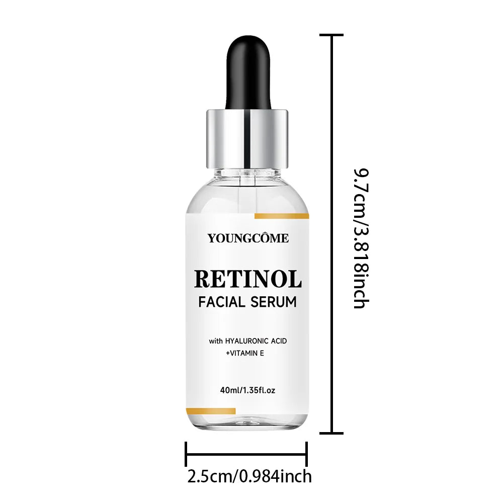 YOUNGCOME RETINOL FACIAL SERUM Vitamin CHyaluronic Acid Retinol Serum for Face Firms Tightens Serum Brightening Hydrating Face Quake 40ML