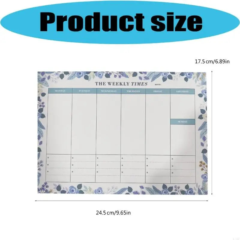 Tearable Weekly Planner Notepad 60 Sheets Paper Note Memo Pad 24.5X17.5cm For Daily Schedules Task Note Organization K1KF Quake