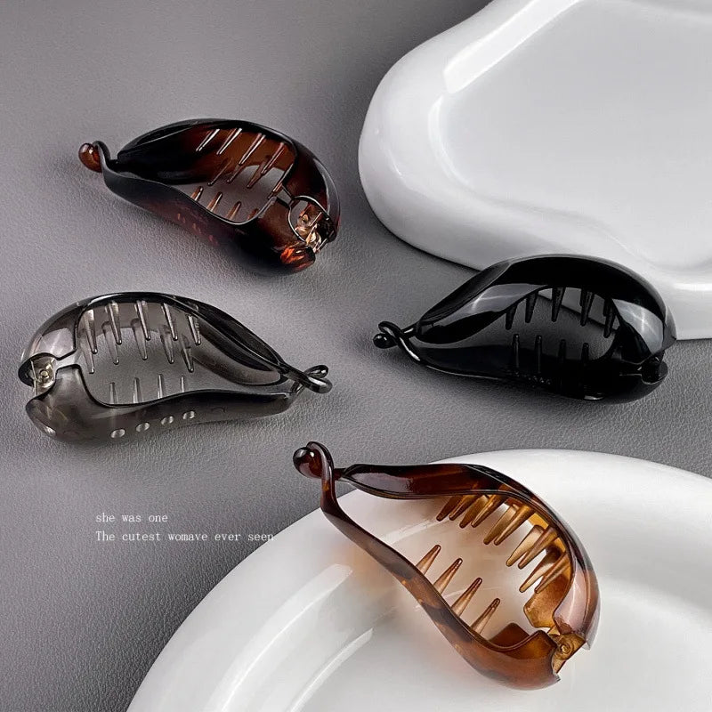 Acrylic Banana Clip High Ponytail Small Hair Claw Korean Fashion Ponytail Barrettes Women Solid Color Hair Clip Hair Accessories Quake