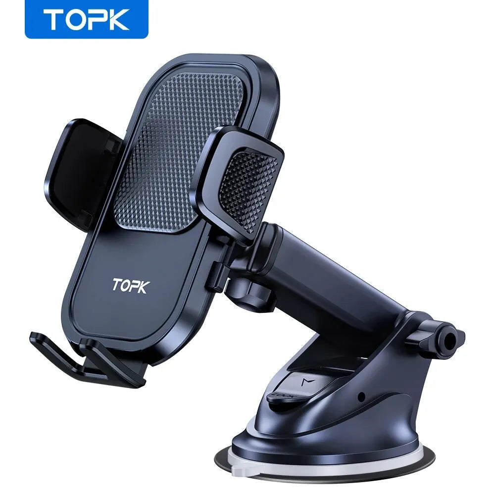 TOPK Car Phone Holder Mount for IPhone[Powerful Suction] Phone Mount for Car Dashboard Car Accessories Automobile for Smartphone Quake For Dashboard