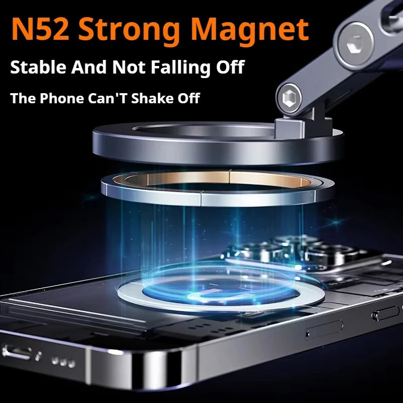 X53 Magnetic Phone Holder Rotating Folding Vacuum Suction Mag Stand For Car Navigation Gym Kitchen Streaming Bracket Quake