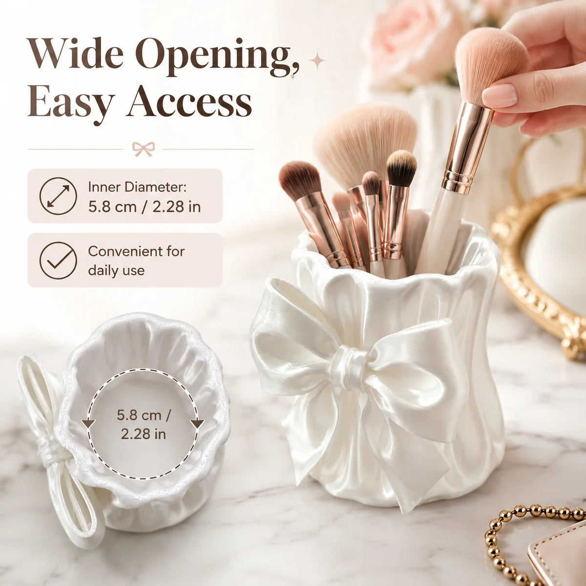 3D-Printed Makeup Brush Organizer, Suitable for Desktop Storage of Cosmetics, Eyebrow Pencils, and Lipsticks. Quake