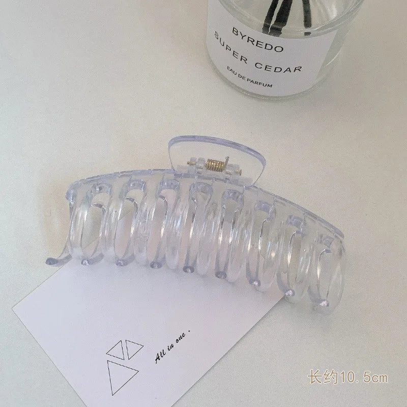 Transparent Grab Clip Korean Simple Large Hairpin Hair Grab Hairpin Bath Styling Tools & Accessories Quake 1 10.5cm