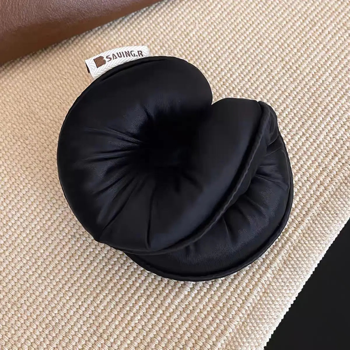 Soft Sleeping Elastic Hair Scrunchies Ponytail Holder for Women Hair Accessories Girls Soft Solid Satin Filled Cotton Big Bands Quake yy black