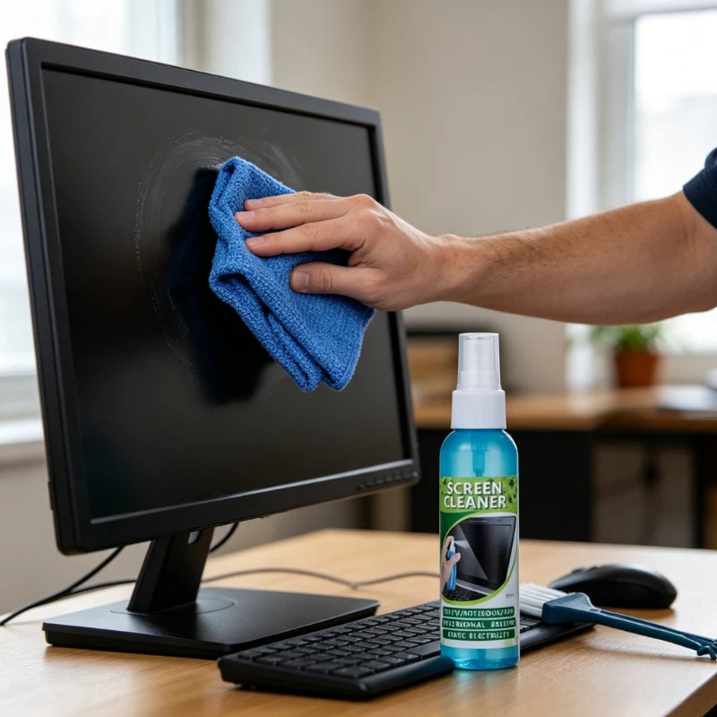 1 Set of Screen Cleaning Kit with Cloth and Liquid Cleaner Suitable for LCD TVs Tablets Laptops and Camera Lenses Quake
