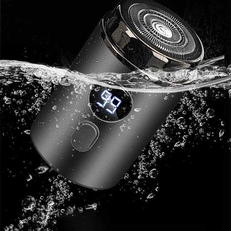 Men's Electric Mini Shaver Rechargeable LED Digital Display Dual Use Wet and Dry Home Travel Shaver Car Shaver Electric Shaver Quake