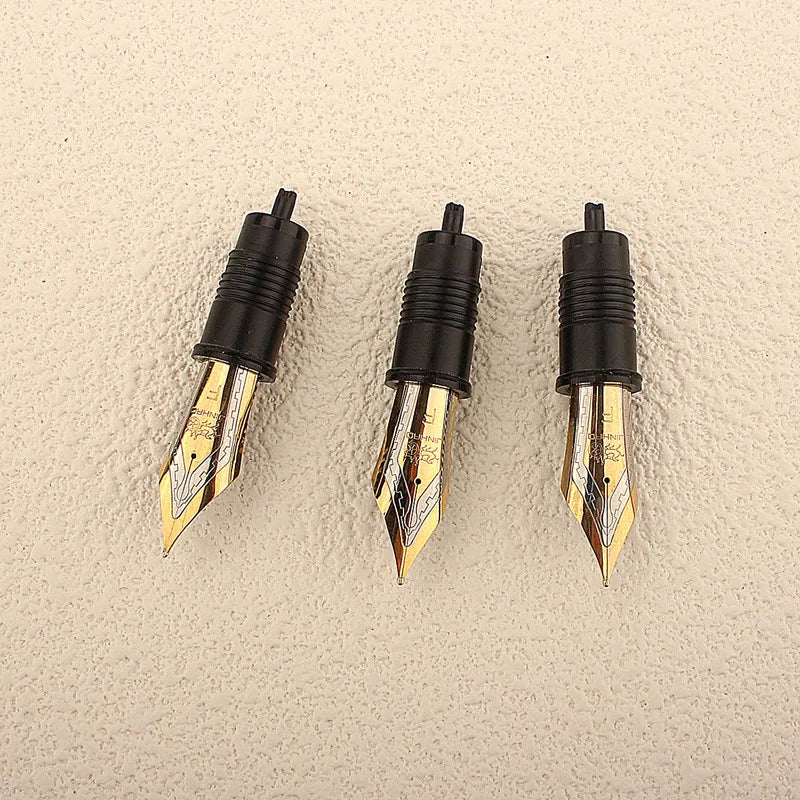 Jinhao #8 Fountain Pen Nibs for Jinhao Skeleton, X159/9019 Replaced Metal Nib EF/F/M Golden Quake 3PCS EF 0.38MM