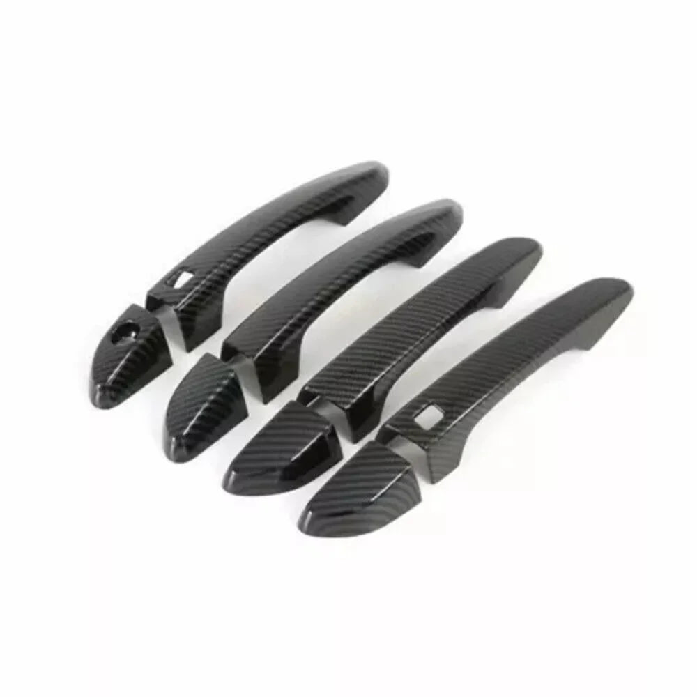 For Hyundai Tucson 2015 2016 2017 2018 2019 2020 Car Carbon Fiber Style Exterior Door Handle Moulding Cover Trim Decor ABS Auto Quake