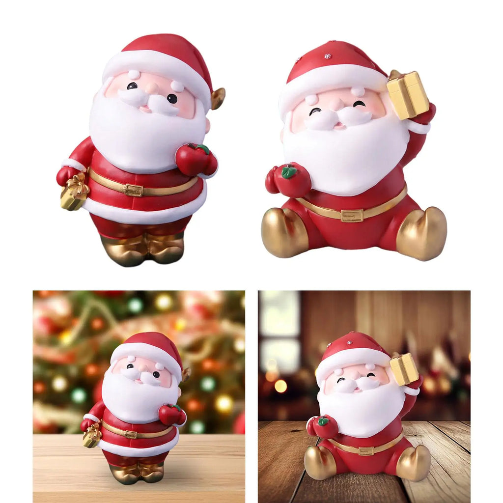 Christmas Decoration Piggy Bank Figurine Xmas Miniature Hand Painted Photo Prop Shelf Sculpture for Christmas Decor Quake