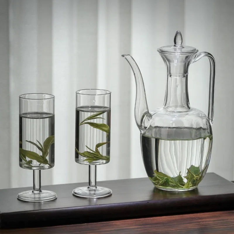 Transparent glass hand-held green tea teapot heat-resistant glass imperial concubine teapot retro boiling teapot Quake