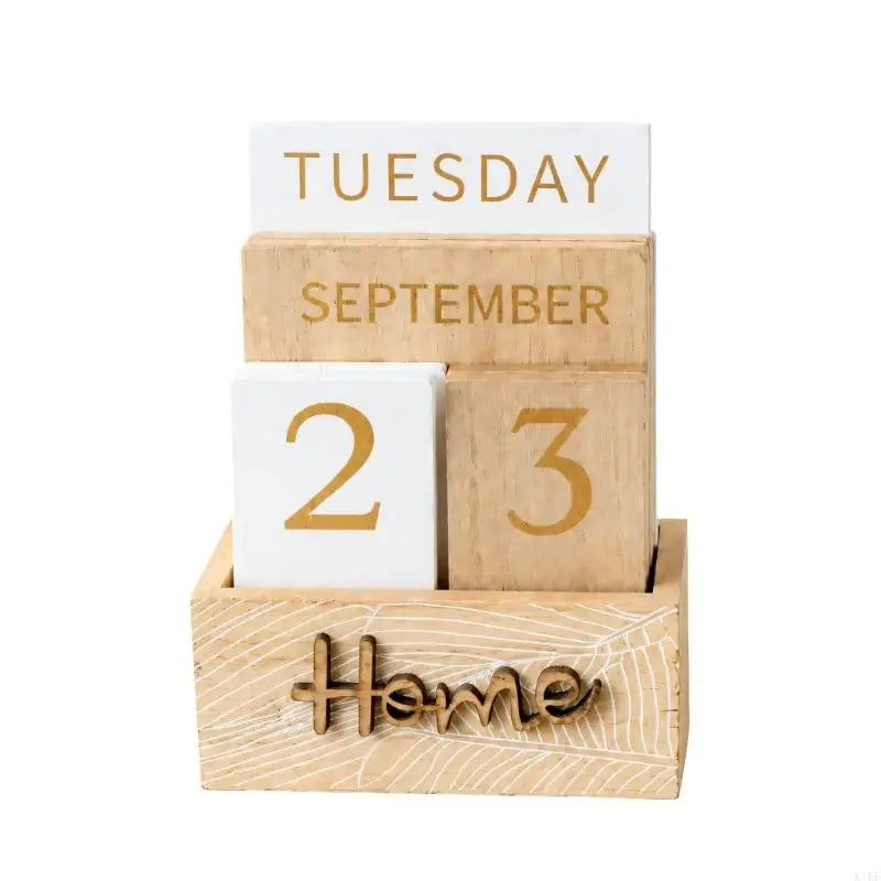 Manual Desk Permanent Calendar with Large Printed Weekday, Month and Date Cubes, No Batteries Required for Desk Use K1KF Quake B CN