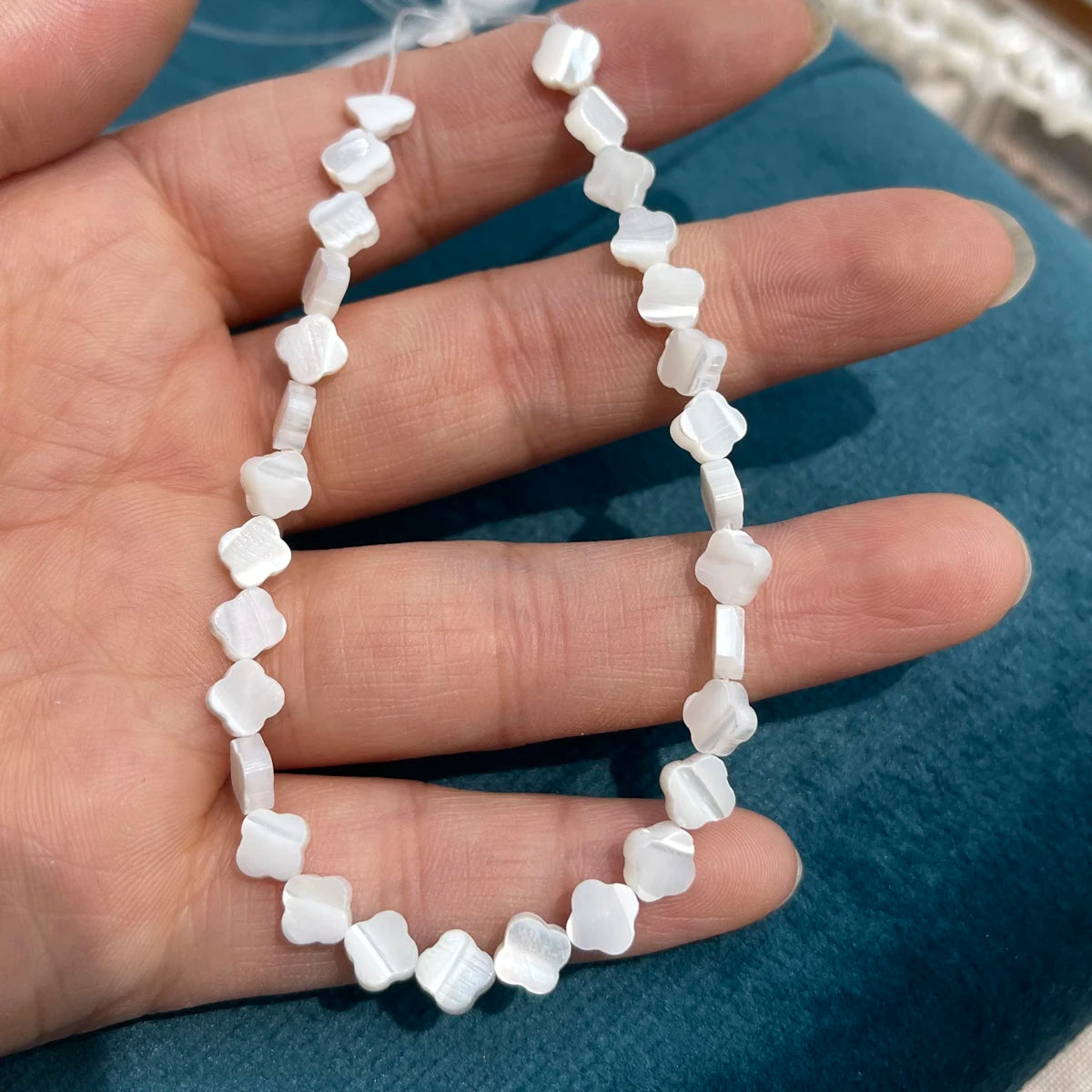 DIY Shell Isolation Beads Trochus Shell Gloss Beads For Jewelry Making DIY Necklace Bracelet Earrings Accessory Quake Four-Leaf Clover-8mm