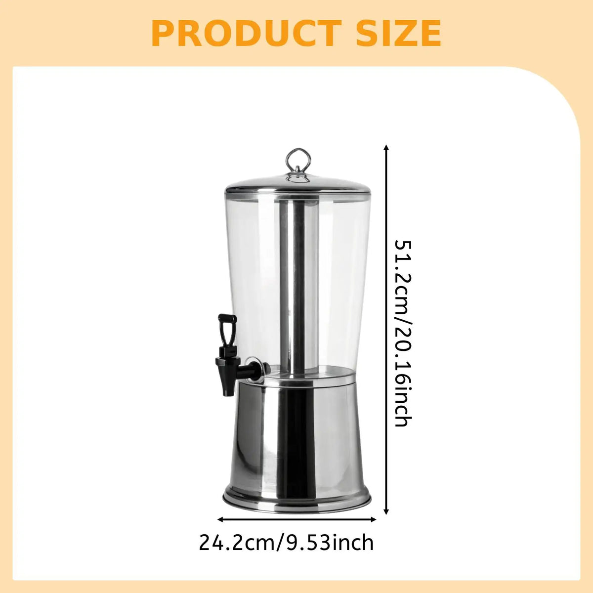 Beverage Dispenser with Stand Coffee Container Picnics Heavy Duty Weddings Portable Single Head Juice Dispenser Stainless Steel Quake