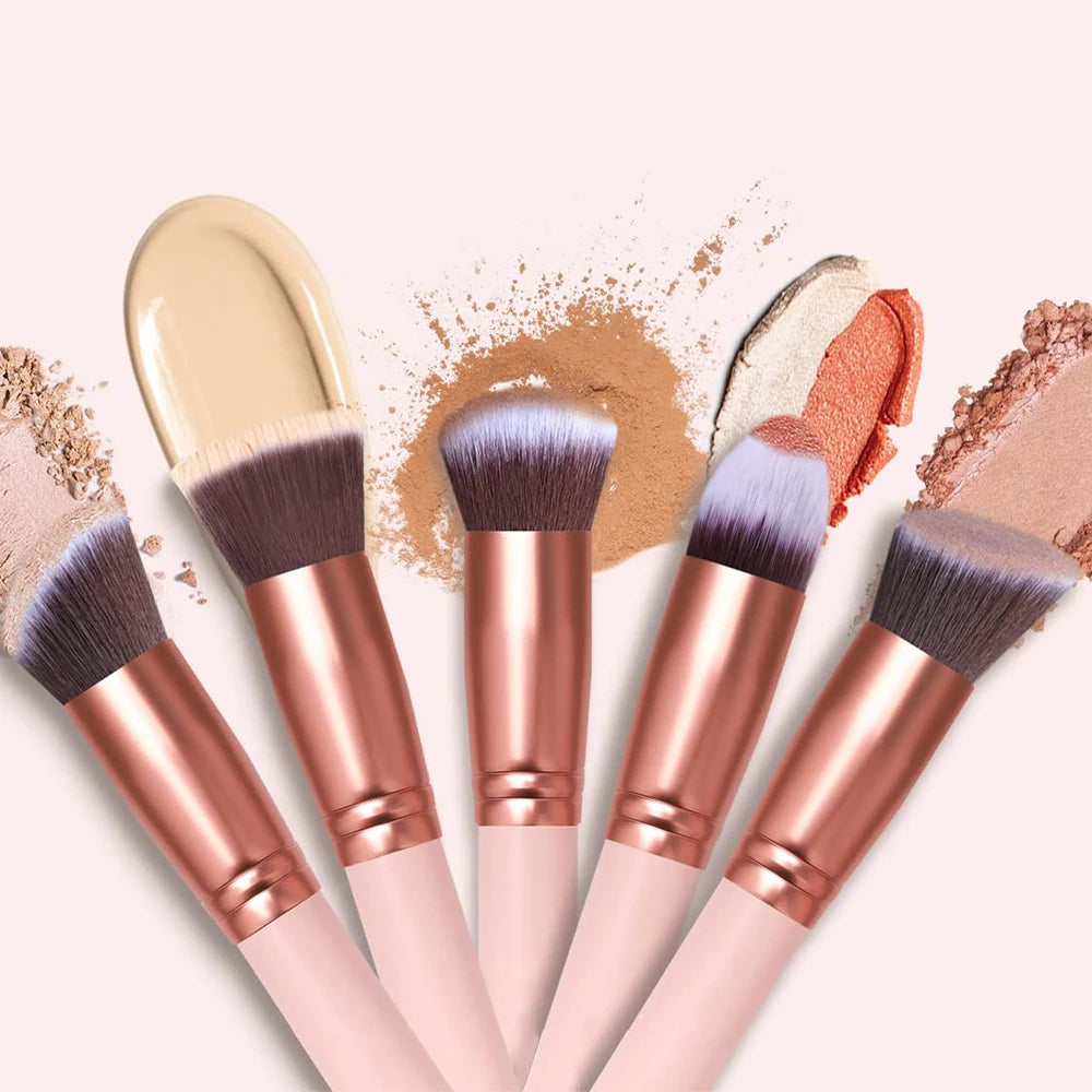 16 PCS Makeup Brush Set for All Light Beige Types, Foundation, Blending, Setting Powder - Ideal for Professional Quake