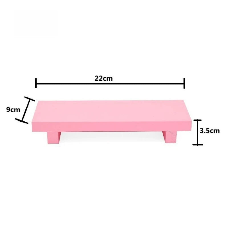 Wooden Storage Stool Bathroom Small Stool Toiletries Storage Rack Countertop Fat Soap Rack Desktop Stand Home Furnishings Quake D
