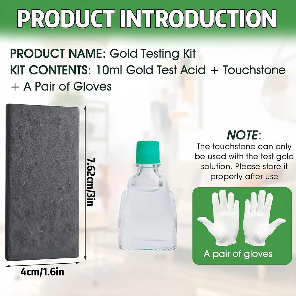 Gold Testing Kit 10k 14k 18k 22k 24k Purity Determiner Scratch Stone Gold Silver Metal Jewelry Testing Kit for Adults Women Men Quake