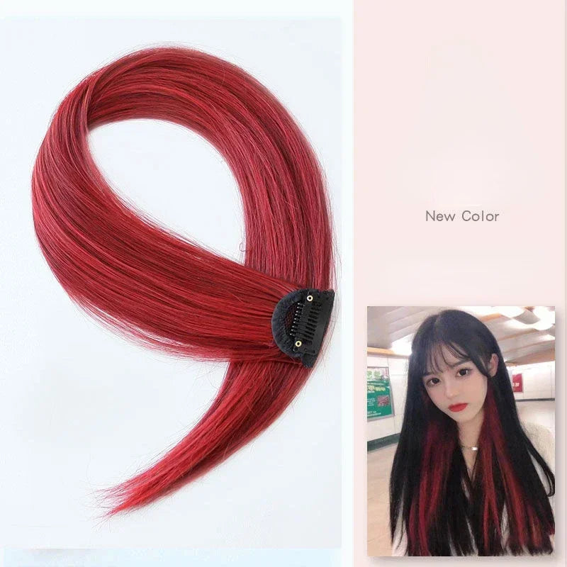 DIY Colored Hair Styling Clips Long Straight Hanging Ear Hairpin Hairpieces Women Natural Hair Braiding Clip Fake Hair Piece Quake HWH