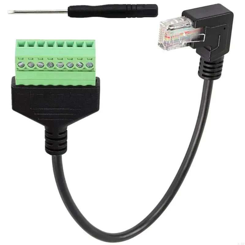 Right-Angle RJ45 Connectors Networking Cable to 8Pin Screw Terminal Block, 5.0 Mm Outer Diameter for Cable Routing Use K1KF Quake