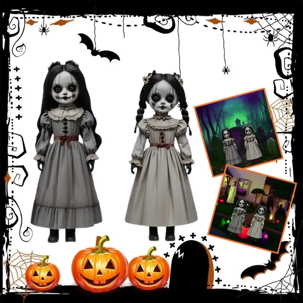Scary Halloween Ghost Doll Ground Decoration Horror Prop Doll Ground Plug-in Large Swing Ghost Voice Control Decoration Quake