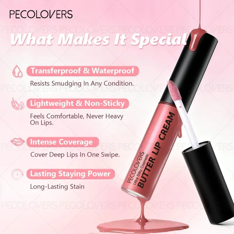 1PC Buttery Short Lip Gloss, Moisturizing Lipstick, High Color Rendering, Suitable for Various Makeup Looks, Lip Cosmetics Quake