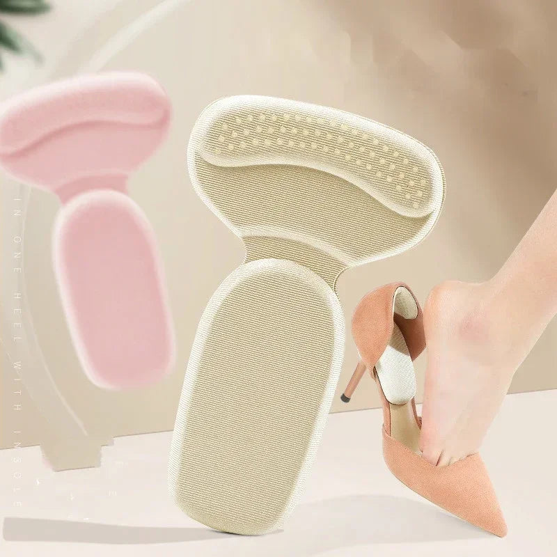 Heel Stickers Shoe Cushion Heel Protector for Shoes T Shape Sponge High Heels Inserts Heel Pads Shoe Adjuster Women Half Insoles Quake