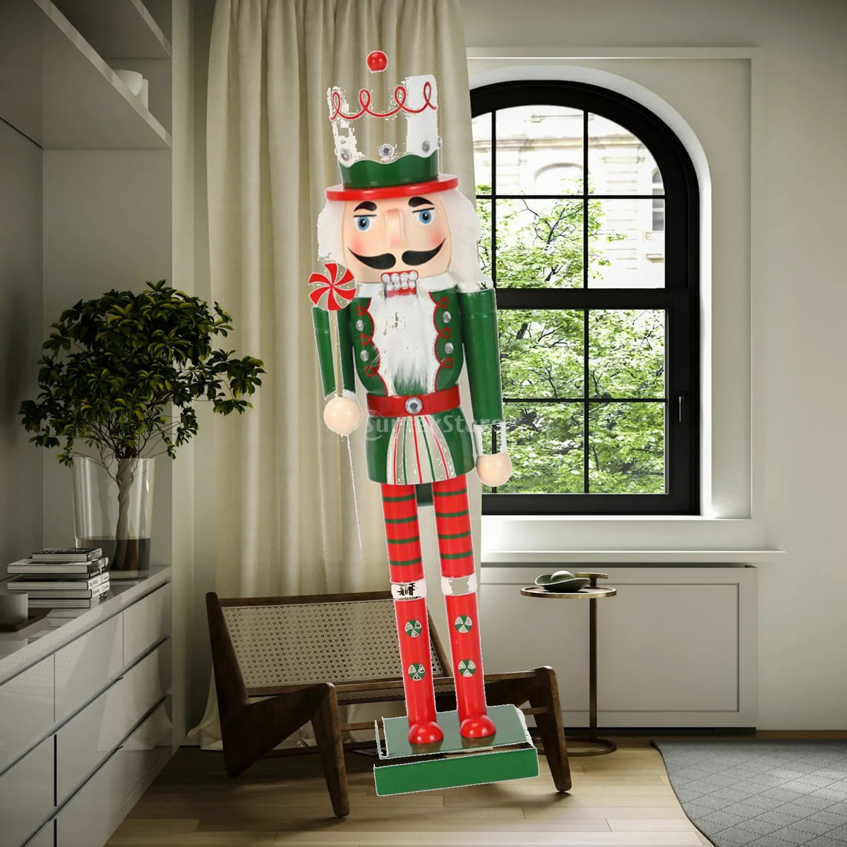 Christmas Nutcracker Ornament Figure Table Decoration, Wooden Nutcracker Soldier for Holiday Quake A