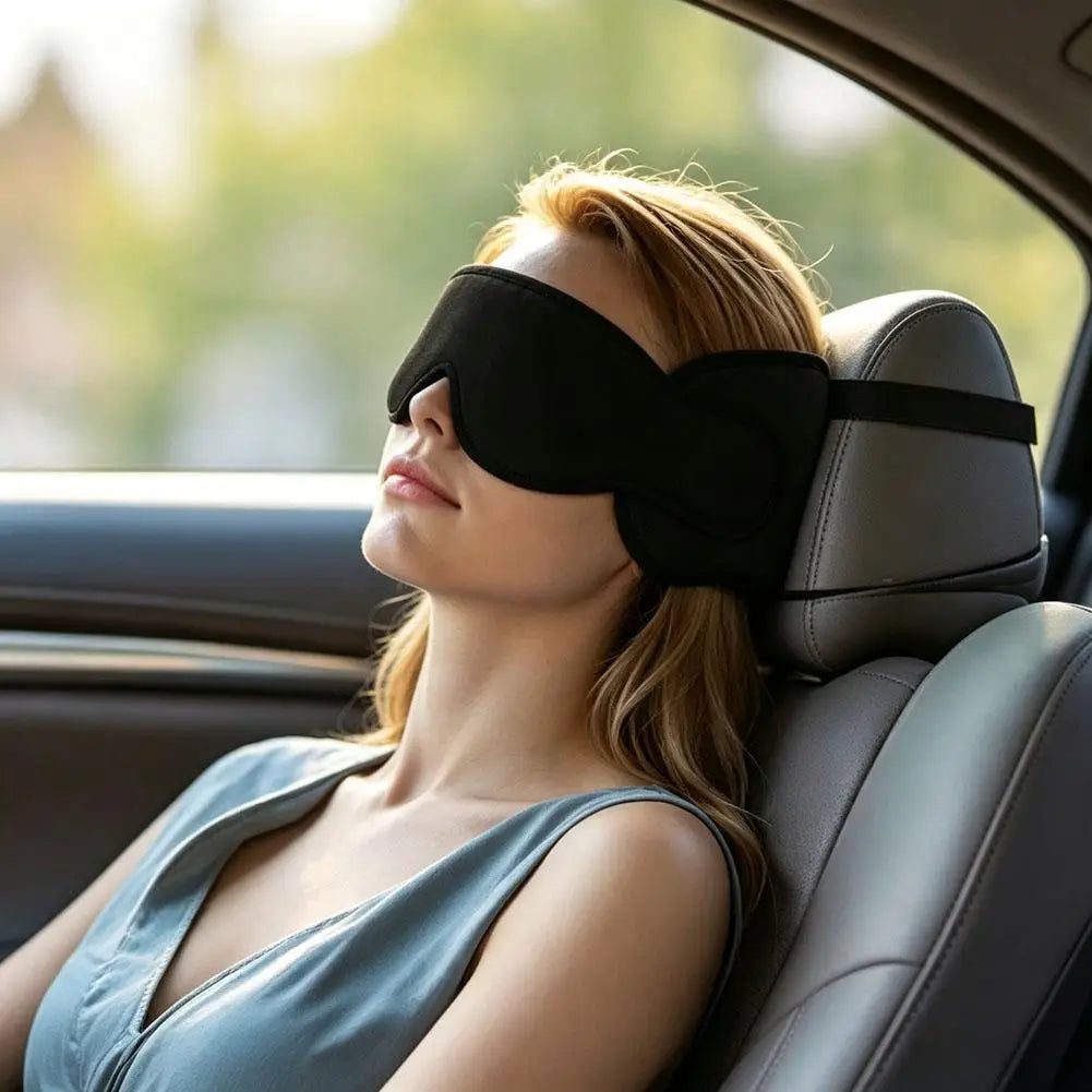 3D Contoured Travel Pillow 100% Blackout Zero Eye Pressure Sleeping Mask Soft Adjustable Travel Accessories Airplane Quake