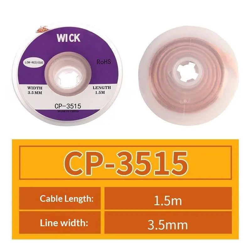 1.5/ Copper Welding Wire Desoldering Mesh Braid Tape Welding Point Solder Soldering Tool Of Electronic PCB Circuit Board Quake A6 No plug