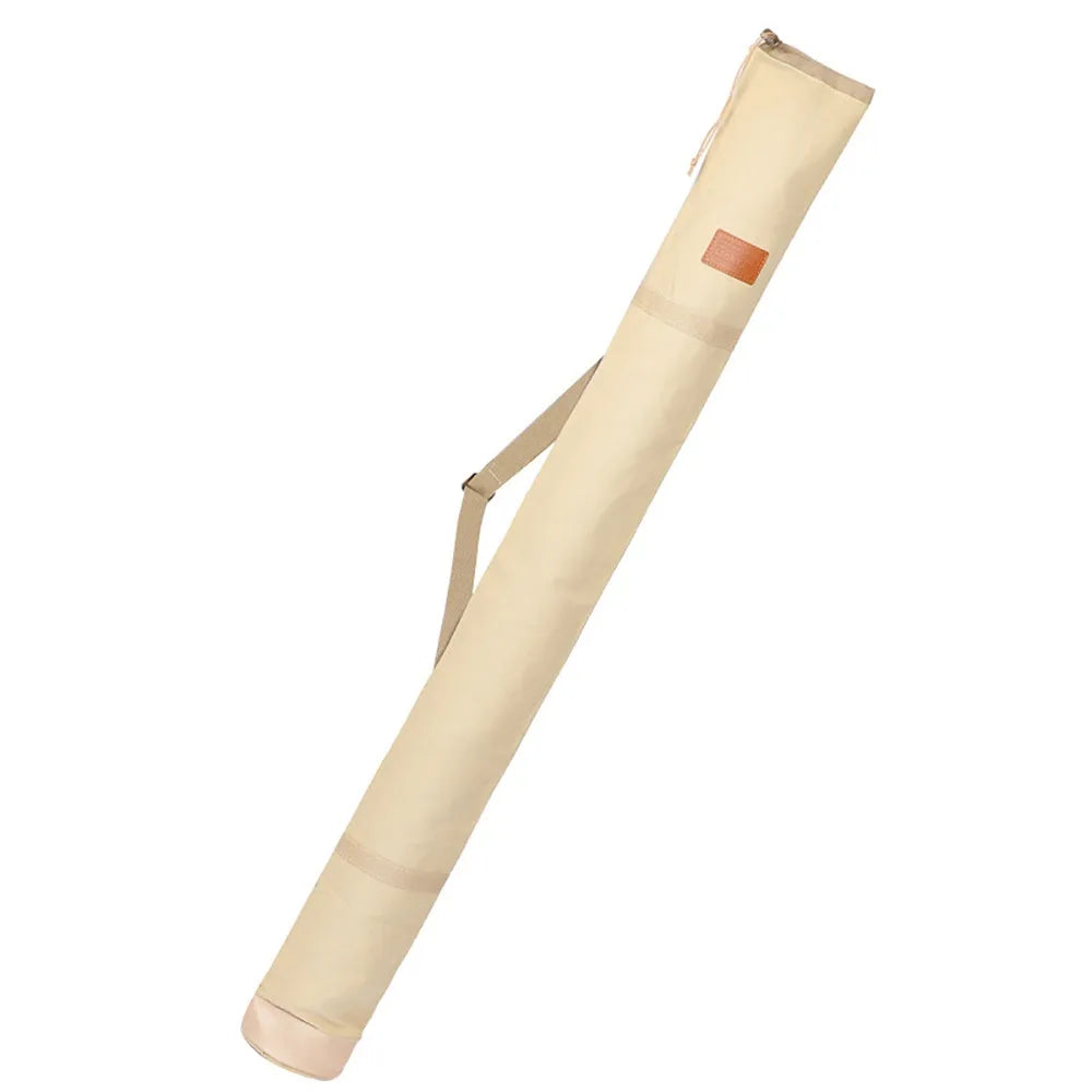 Canvas Fishing Tackle Storage Bag Large Capacity Folding Portable Fishing Tackle Backpack Multifunctional Rod Bag Quake Beige 140cm