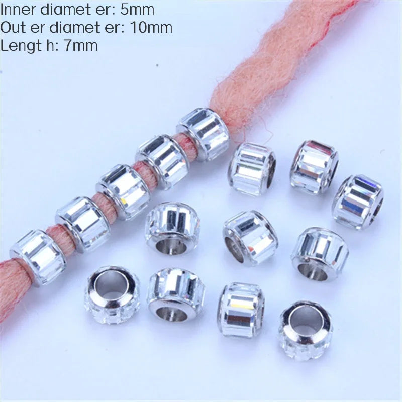 5pcs Hair Dreadlock Jewelry Hair Little Braids Decoration Beaded Bead Wig Headdress Hair Accessories Styling Tool Braiders Stuff Quake LQ684 7