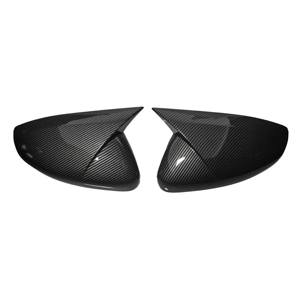 For Peugeot 208 2008 2012-2018 Citroen C3 2016 to 2020 2x Car Sticker Rearview Side Mirror Cover Wing Cap Exterior Case Trim ABS Quake Carbon
