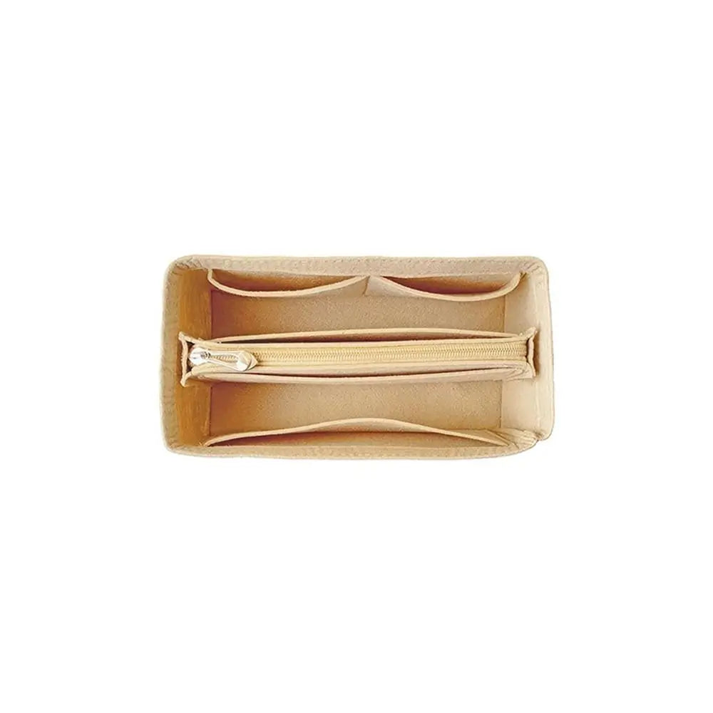 Durable Felt Handbag Insert Bag Multi-Pocket Travel Liner Bag Portable Inner Bag for Birkin25/30/35 Quake beige-27x13x12cm