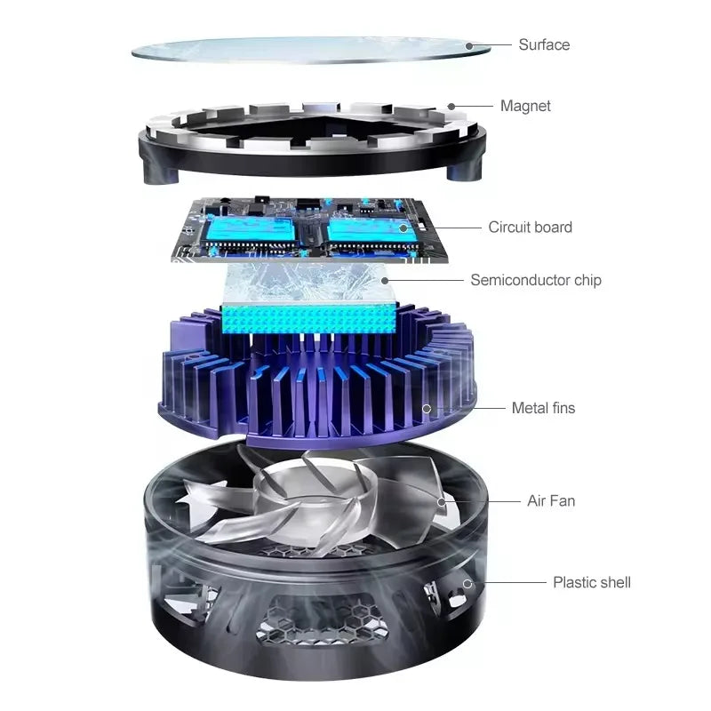 SL18 TEC Cooler Magnetic phone cooler with temperature display for iPhone Android phone tablet game cooler cooling fan Quake