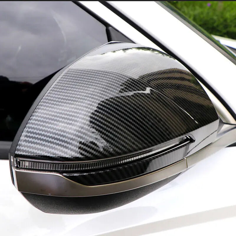 For Hyundai Tucson NX4 2021-2023 Car Rearview Side Mirror Cover Wing Cap Exterior Door Rear View Case Trim Carbon Fiber Look Quake
