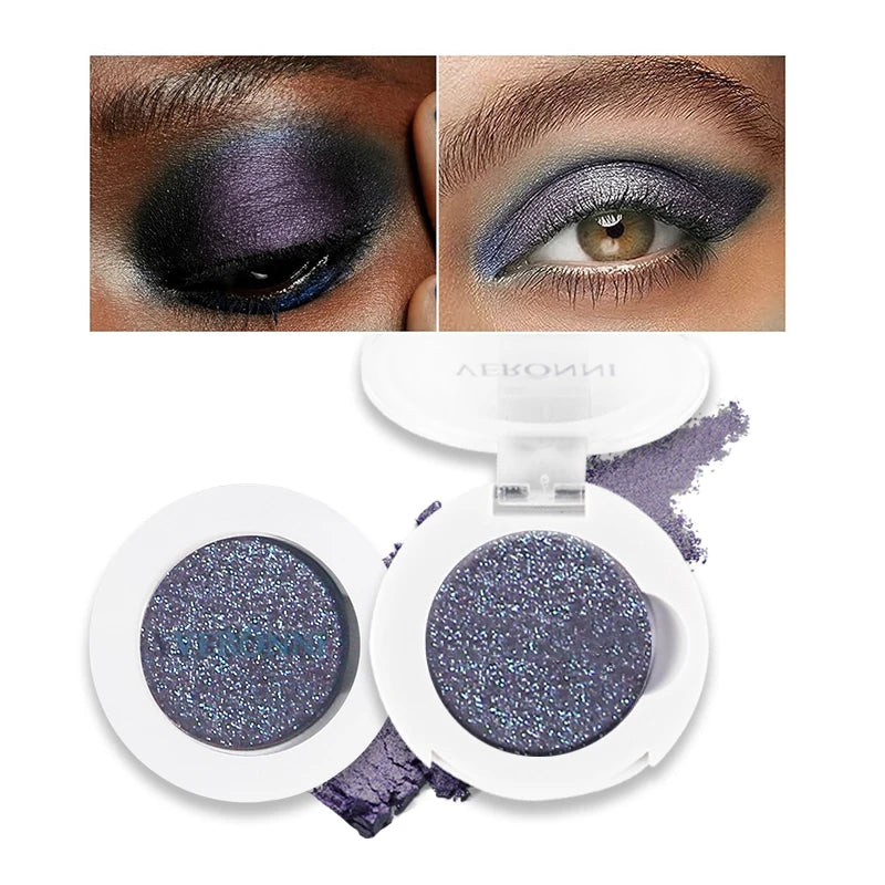 Monochrome Fashion Shimmer Glitter EyeShadow Makeup Pigment Pearlescent Brightening High Light Powder Eyeshadow Lasting Cosmetic Quake E124