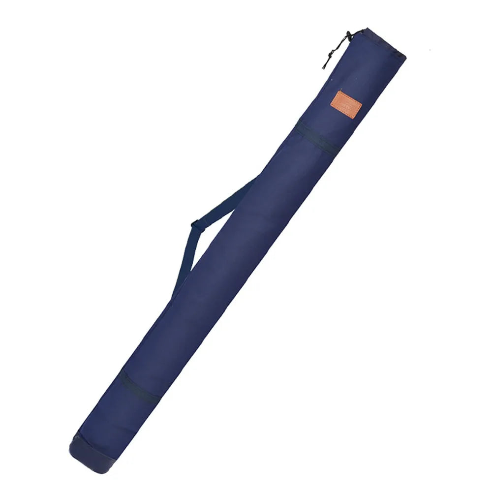 Canvas Fishing Tackle Storage Bag Large Capacity Folding Portable Fishing Tackle Backpack Multifunctional Rod Bag Quake Dark Blue 140cm