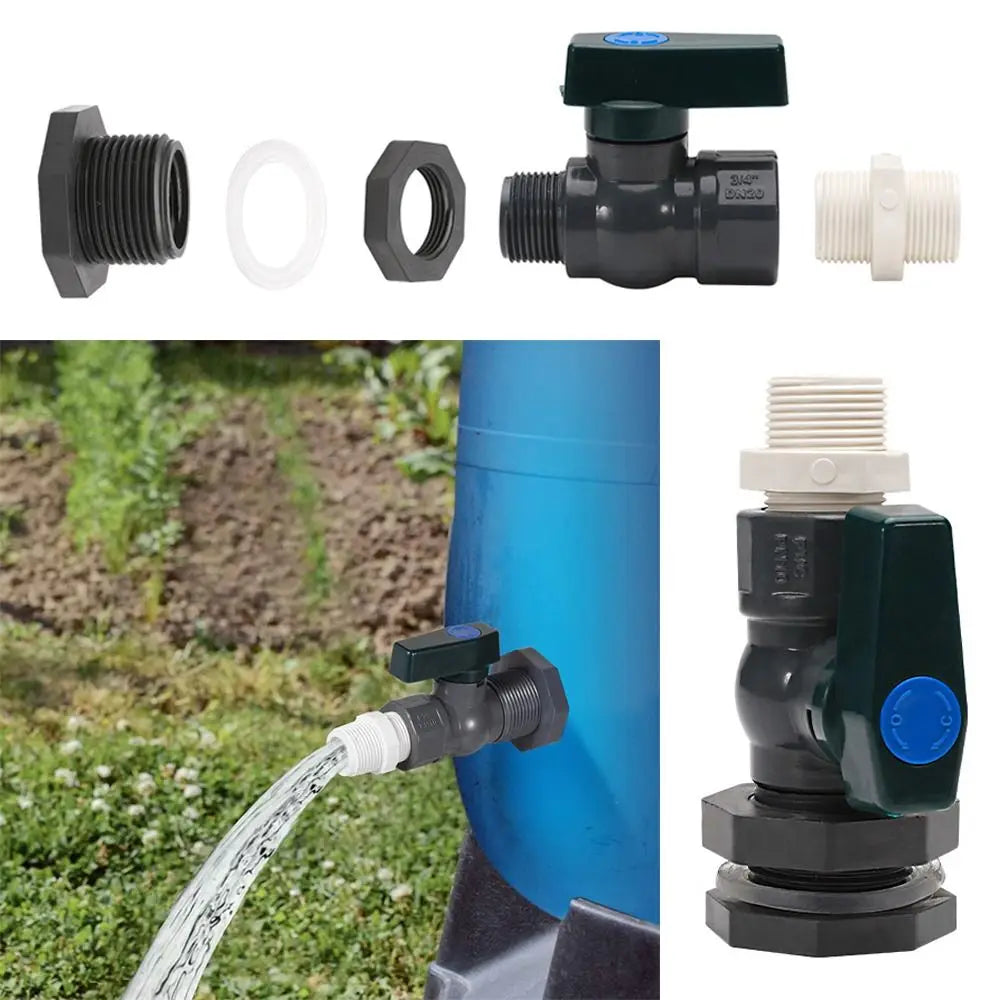 Durable PVC Rain Barrel Diverter Kit 3/4 Inch With Inner Connection Water Barrel Spigot Kit Fitting Adapter Quake
